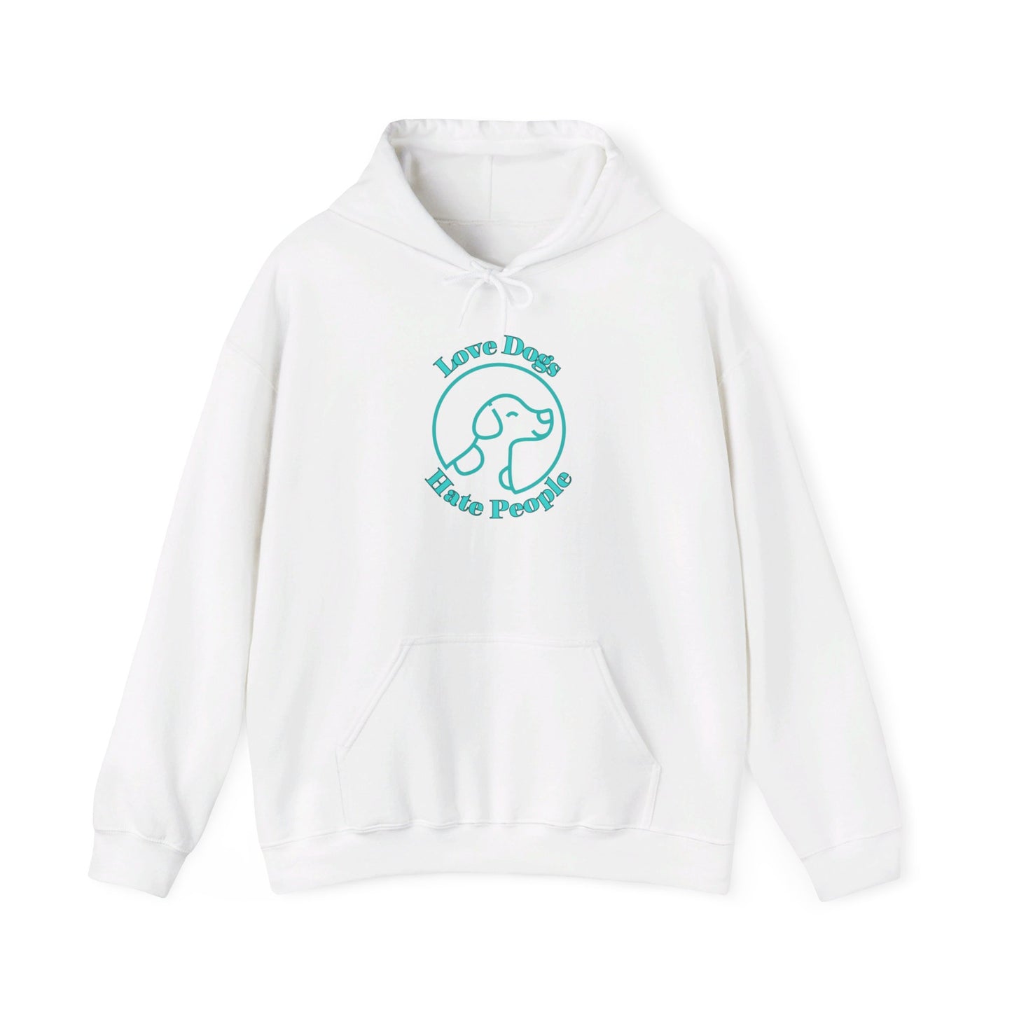 Hoodie Love Dogs Hate People Blue Font
