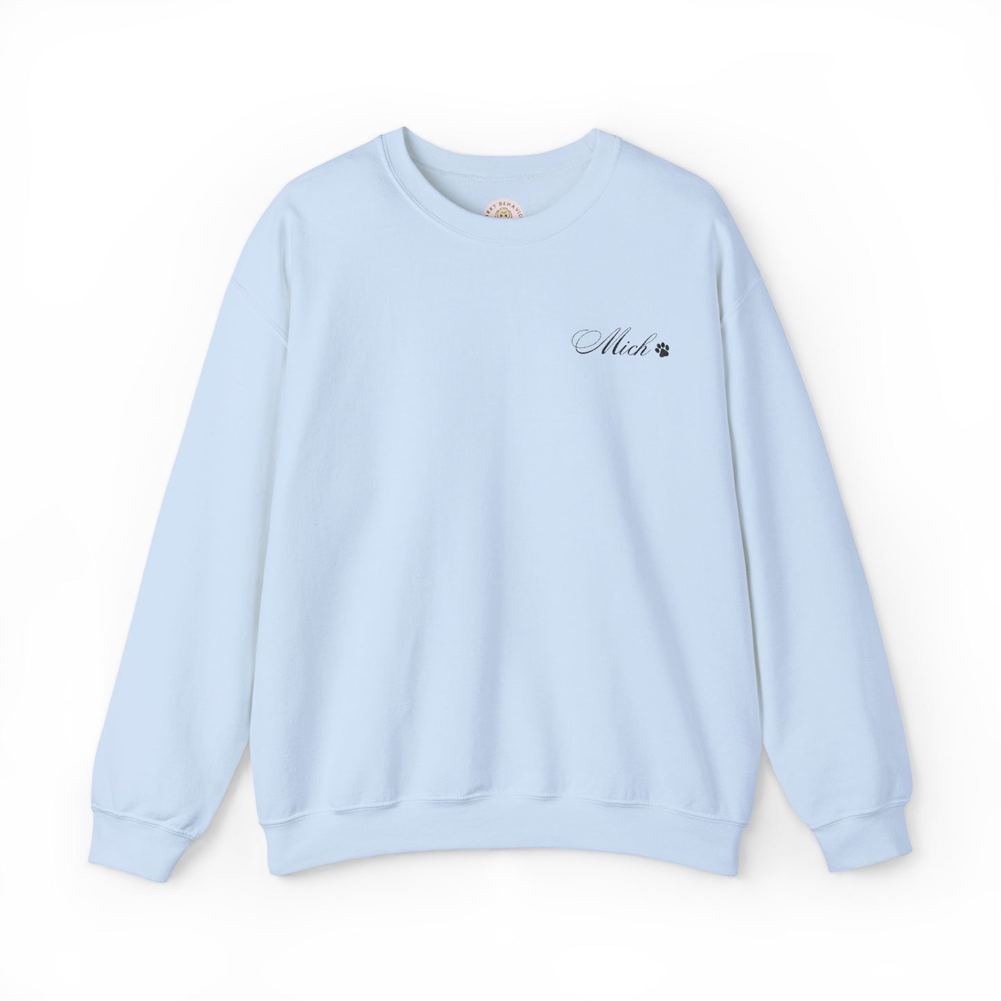 Embroidered Name & Dog Paw Crewneck Sweatshirt - Minimalist, Classic, Girly - Customizable Personalized Jumper, Embroidered Sweatshirt, Pet