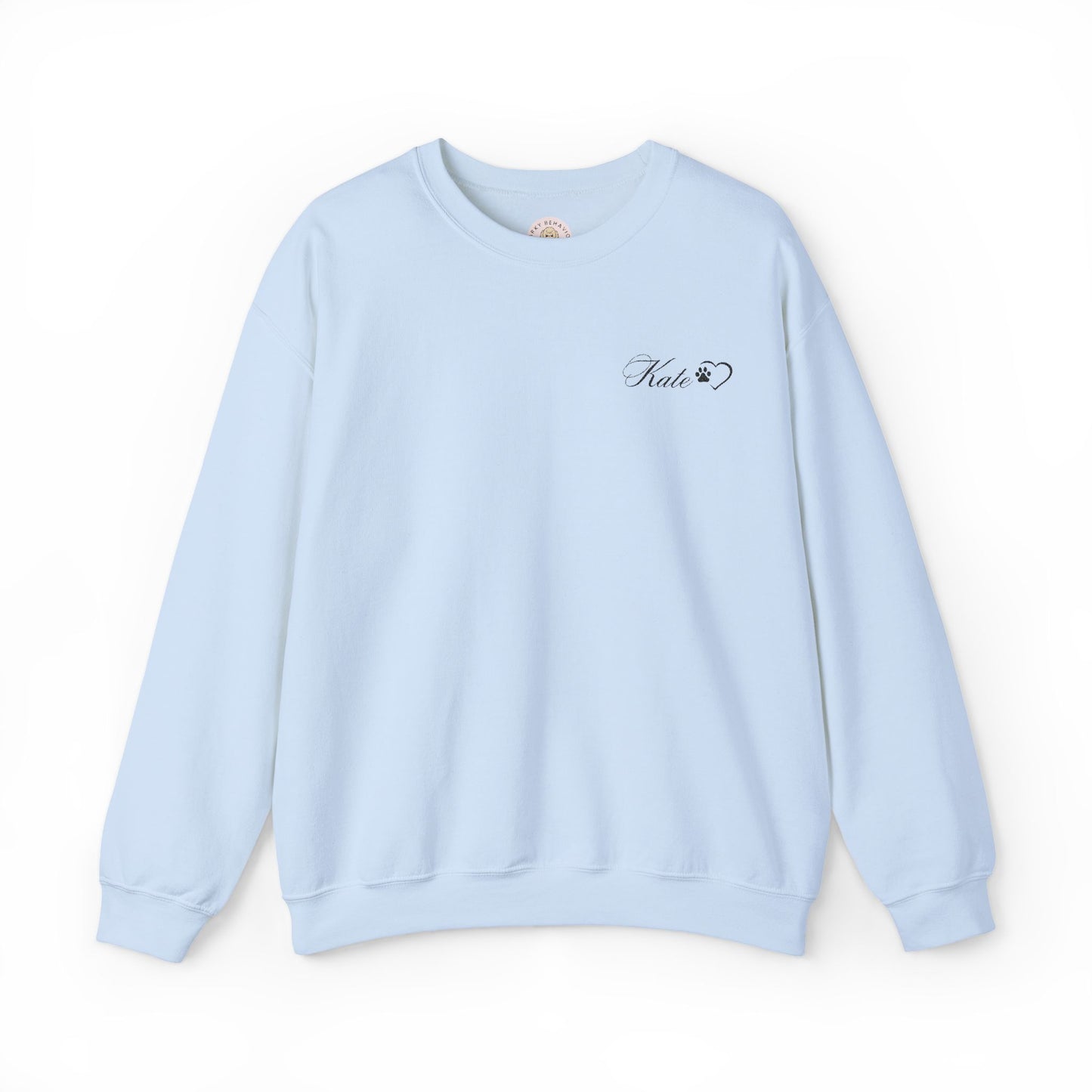 Embroidered Name & Dog Paw Heart Crewneck Sweatshirt - Minimalist, Classic, Girly - Customizable Personalized sweater Christmas gift gifts