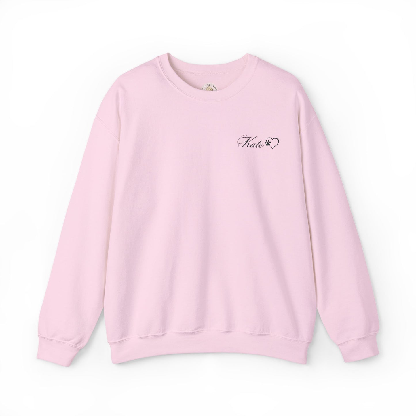 Embroidered Name & Dog Paw Heart Crewneck Sweatshirt - Minimalist, Classic, Girly - Customizable Personalized sweater Christmas gift gifts