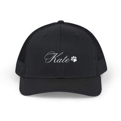 Custom Embroidered Paw Print Trucker Cap, Cute Girly Hat for Pet Lovers, Minimalist Design, Snapback Hat, Gifts for Her, Trendy Baseball Cap
